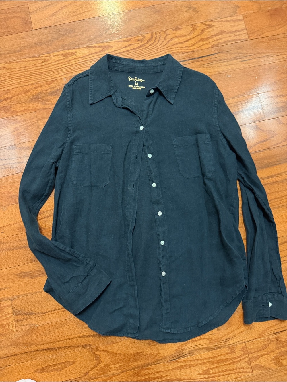 Lilly Pulitzer black linen blouse